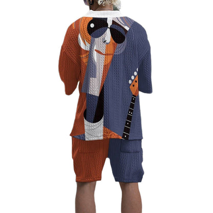 Männer T-Shirt und Shorts Set Berlin Style Grafik Design