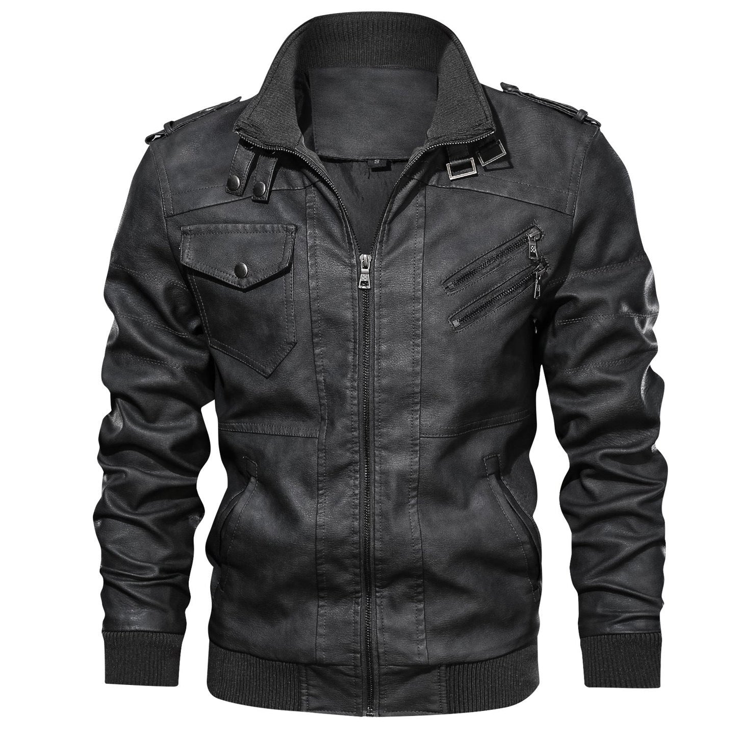 Herren Lederjacke Schwarz Modern Berlin Style