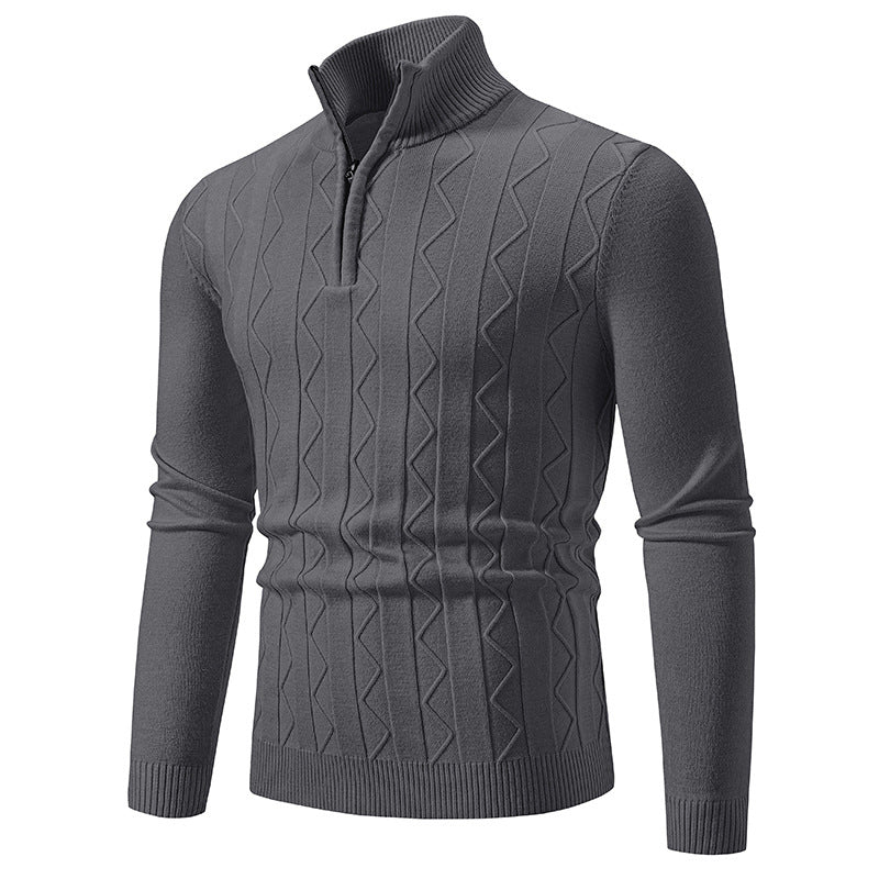 Herren Pullover Stehkragen Modisch mit Reißverschluss Weich