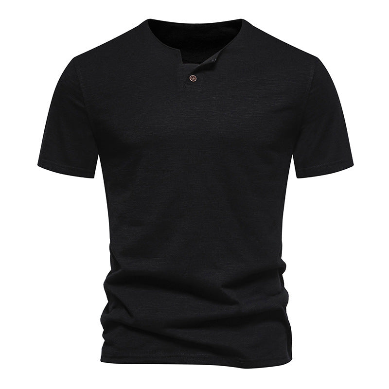 Herren Kurzarm-Shirt Moderner Stehkragen Baumwolle Berlin