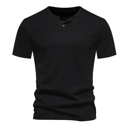 Herren Kurzarm-Shirt Moderner Stehkragen Baumwolle Berlin