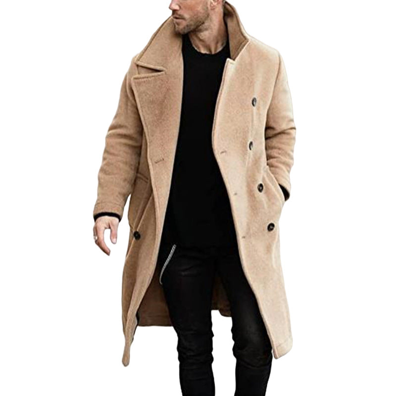 Herren Wintermantel Modern mit Taschen und Struktur