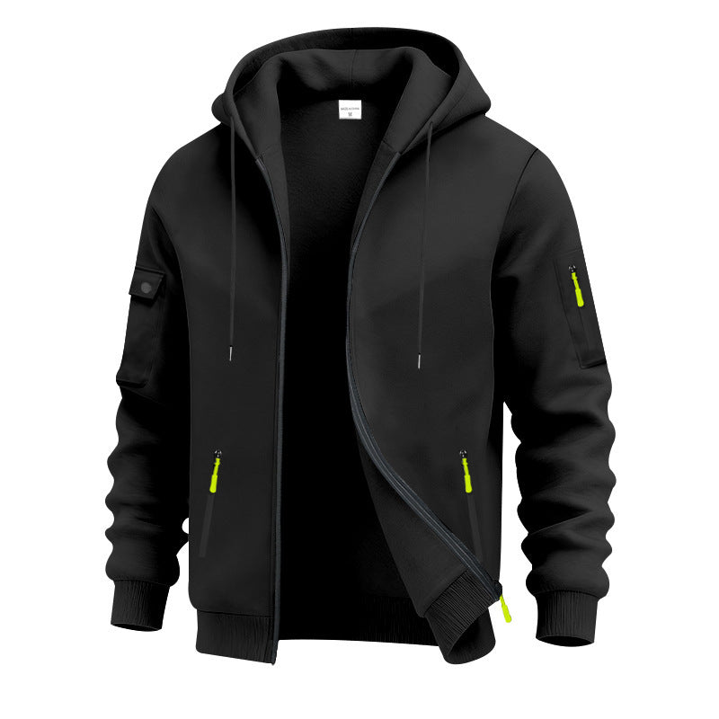 Herren Outdoor Kapuzenjacke Funktionstaschen Wasserabweisend