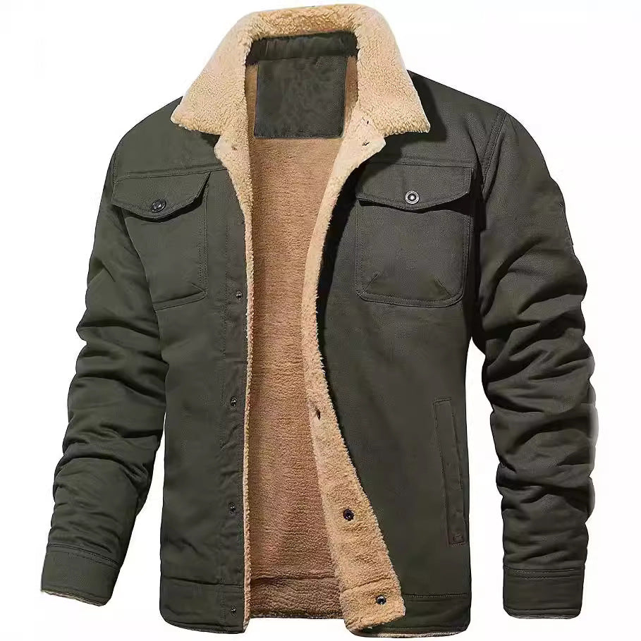 Herren Arbeitsjacke Gefüttert Warm mit Fleecefutter