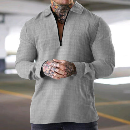 Herren Poloshirt Lässig Modern Reißverschluss Qualität