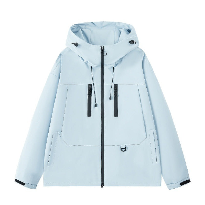 Herren Outdoorjacke Atmungsaktiv Wasserdicht mit Kapuze und Taschen - BerlinGlamour