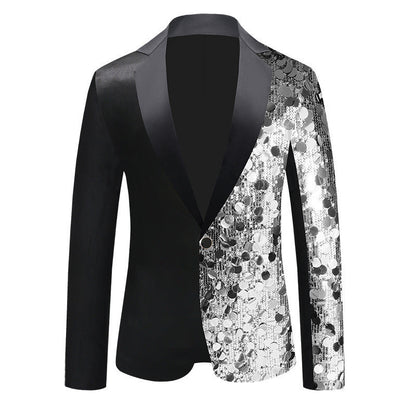 Herren Blazer Glitzer Pailletten Elegant Modern