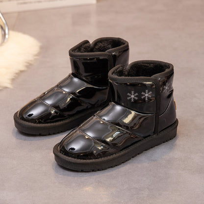 Damen Winterstiefel Warm Glänzend Schuhe Modisch