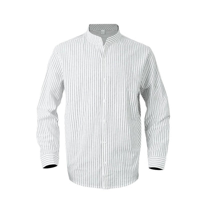 Herren Hemd Slim Fit Streifen Stehkragen Modern