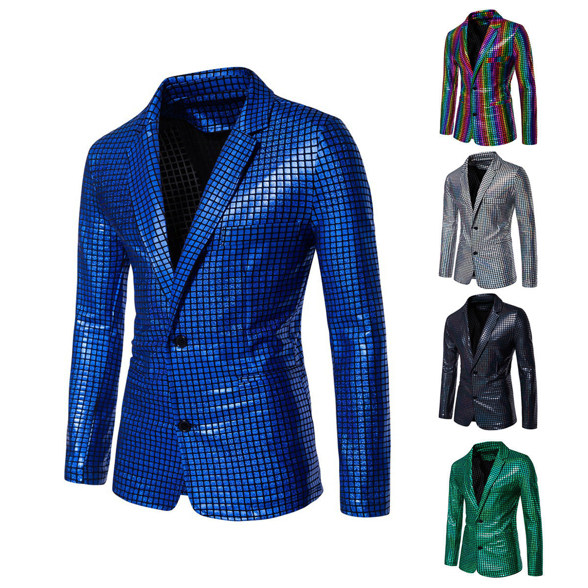 Herren Paillettenblazer Glitzer Effekt Modern Design