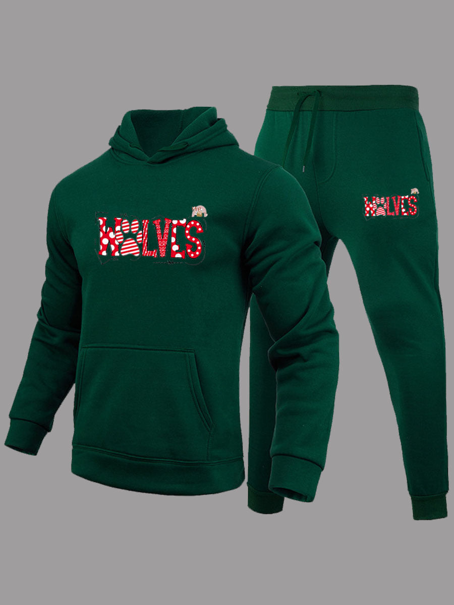 Herren Sportset mit Grafikdruck und Kapuze Trendig