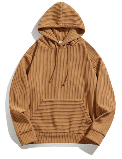Herren Pullover Ripp Kapuze Lässig Modern
