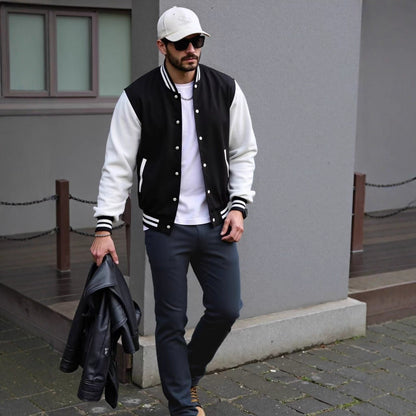 Sportliche Herren Bomberjacke Modern Schwarz - BerlinGlamour