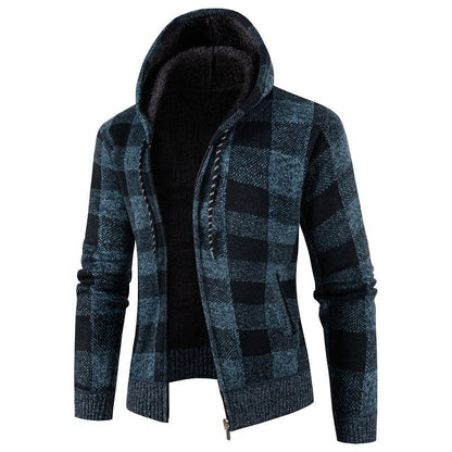 Herren Kapuzenjacke Modern mit Weichem Futter Schwarz