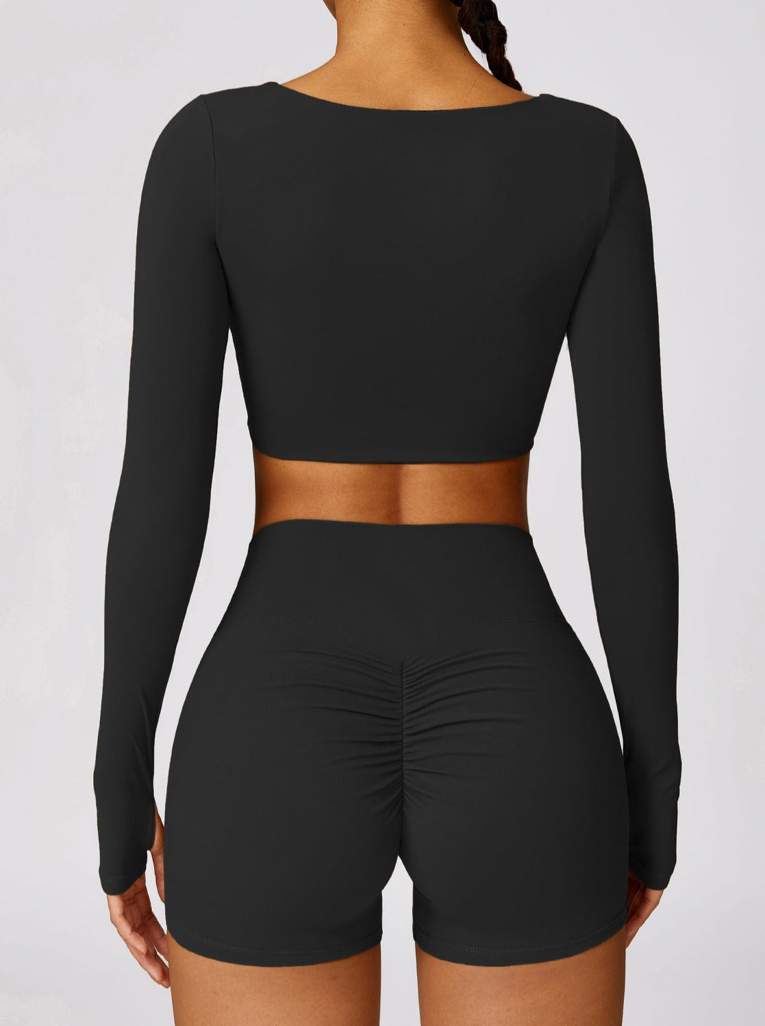 Frauen Crop Top Langarm Twist Detail Trendy - BerlinGlamour