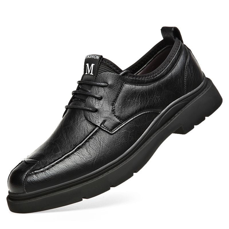 Herren Leder Schnürschuhe Bequem Rutschfest Modern