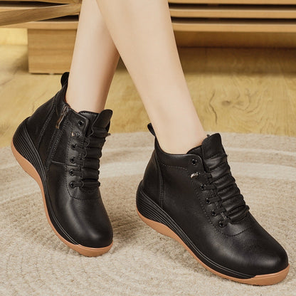 Damen Sneaker High-Top Komfort Schuhe Bequem Laufsohle