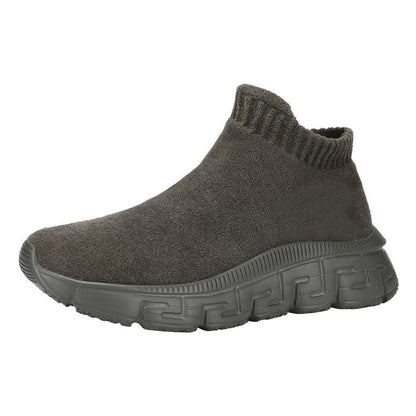 Damen Sneaker Bequem Stretch Weite Passform Hochhackig