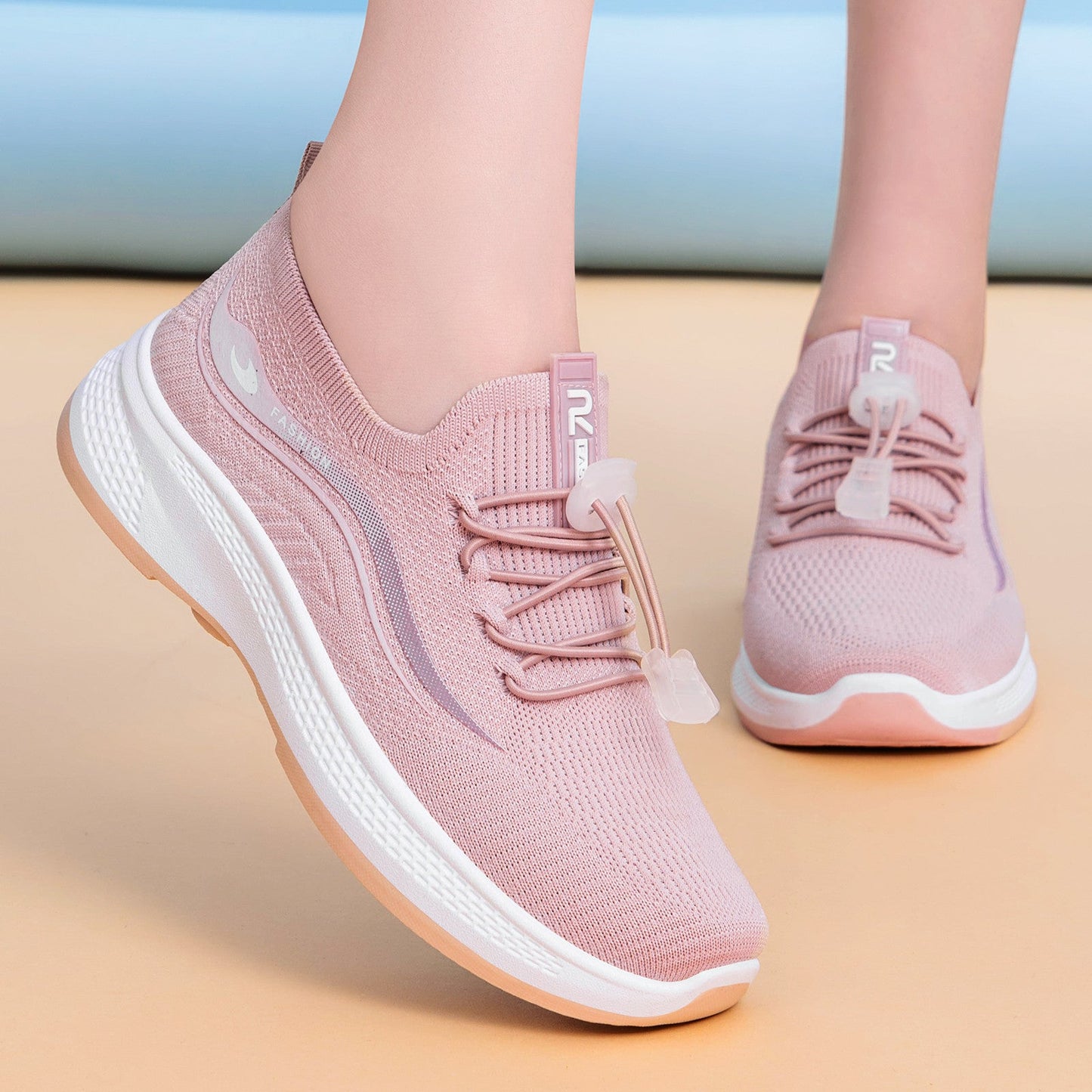 Damen Sneaker Sportlich atmungsaktiv mit Schnellschnürsystem