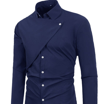 Herren Kurzarmhemd Elegantes Asymmetrisches Design Berlin - BerlinGlamour