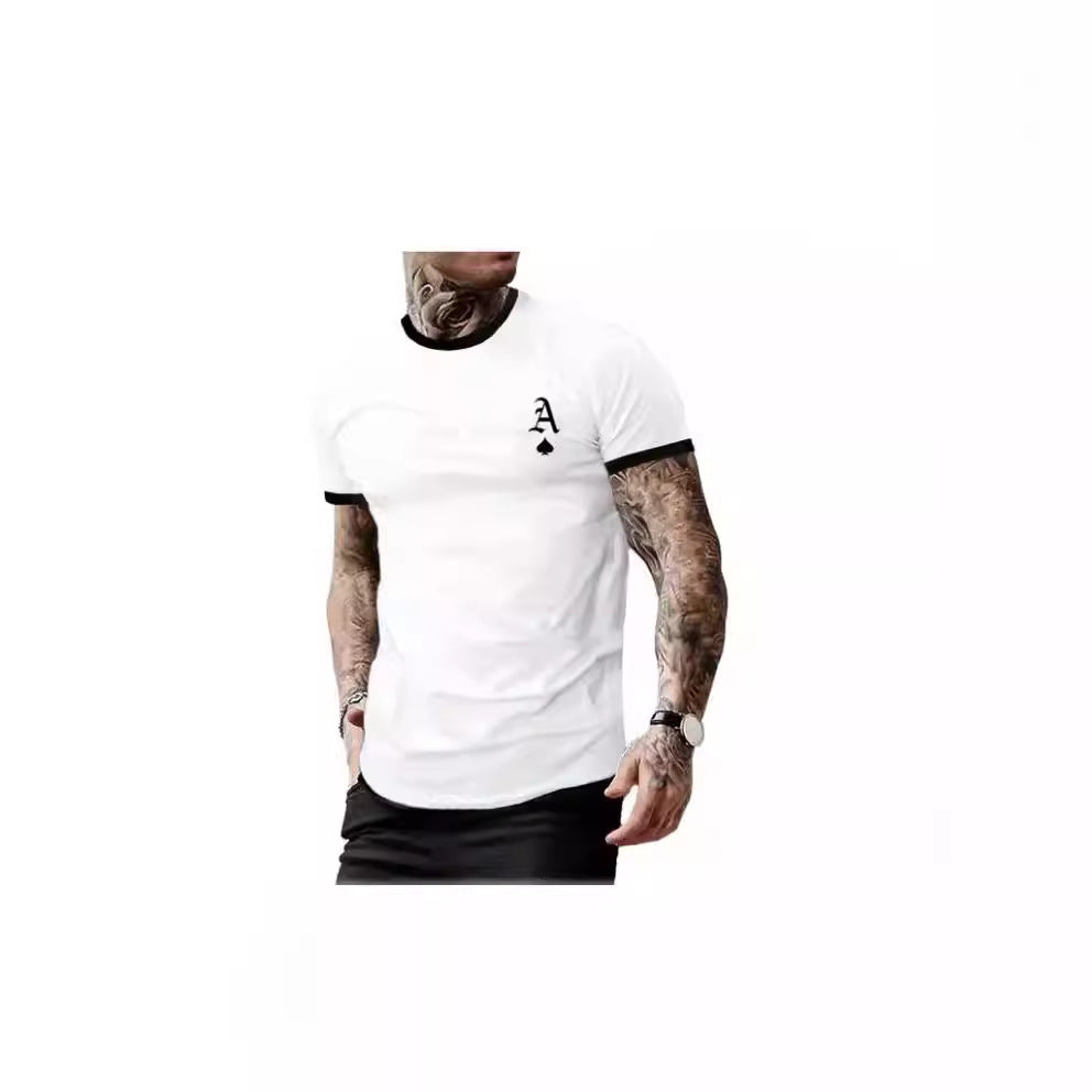 Herren T-Shirt Modern Kontrast Kragen Trendy - BerlinGlamour
