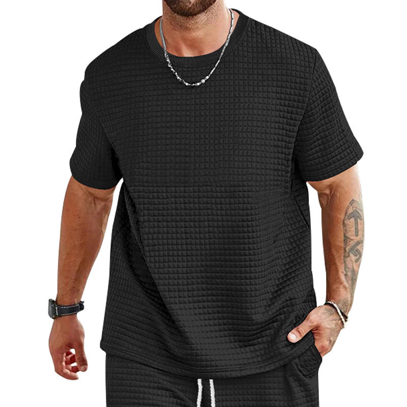 Herren T-Shirt Lässig Strukturiert Berlin Style