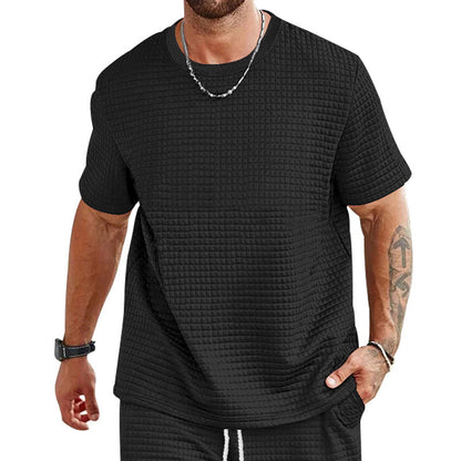 Herren T-Shirt Lässig Strukturiert Berlin Style