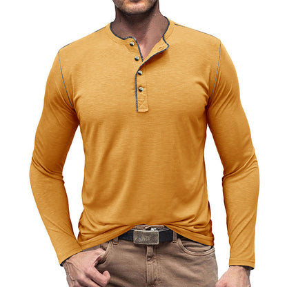 Herren Langarmshirt Modern mit Knöpfen Berlin Style