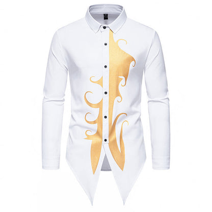 Herren Langarmhemd Elegantes Design Stilvoller Kragen Modern