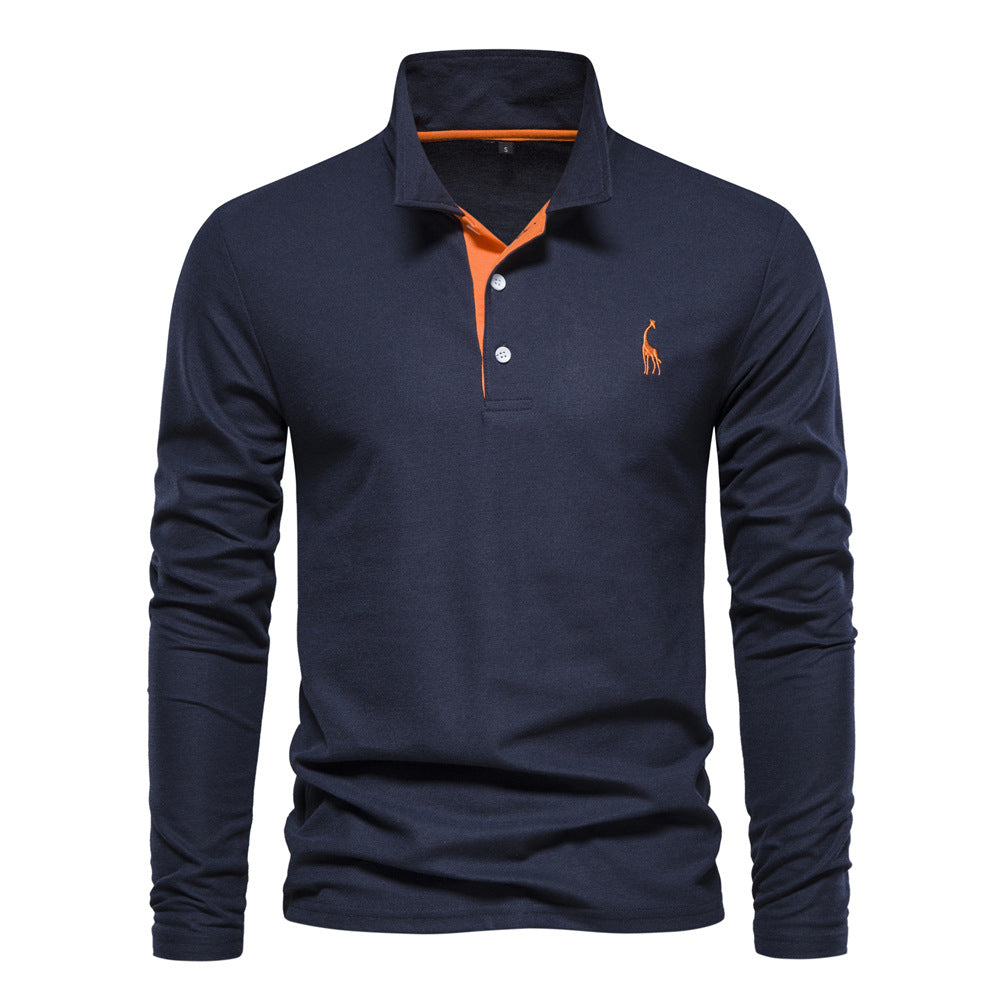 Herren Poloshirt Langarm Modern atmungsaktiv Baumwolle - BerlinGlamour
