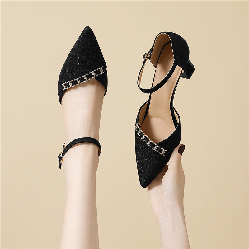 Damen Slingback Pumps Elegante Glitzer Schuhe