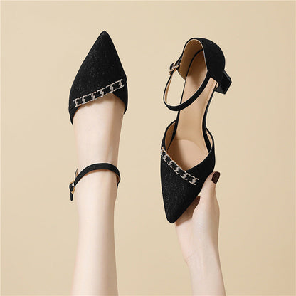 Damen Slingback Pumps Elegante Glitzer Schuhe