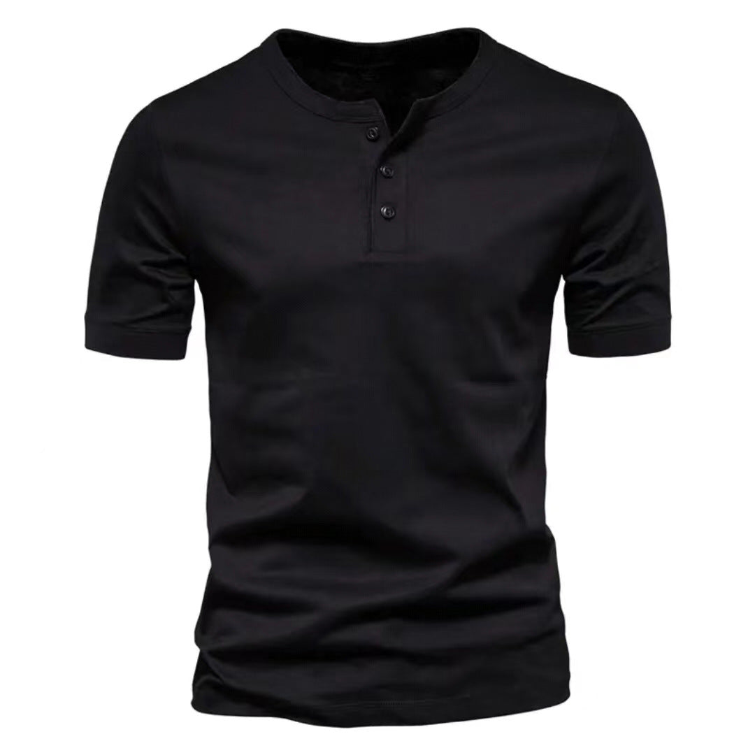 Herren Kurzarm-Shirt mit Knöpfen Bequem Modern