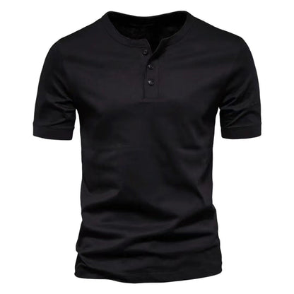 Herren Kurzarm-Shirt mit Knöpfen Bequem Modern