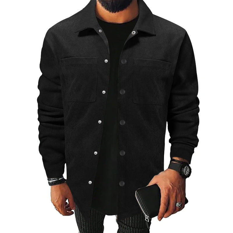 Herren Jacke Samt Blouson mit Brusttaschen Modern