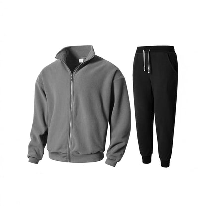 Herren Fleece Jogginganzug Set Sportlich Bequem