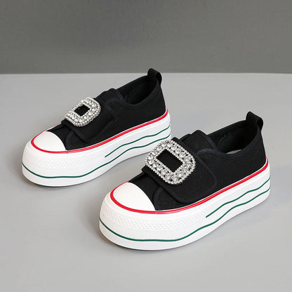 Damen Sneaker Hoch Plattform Glitzer Schnalle