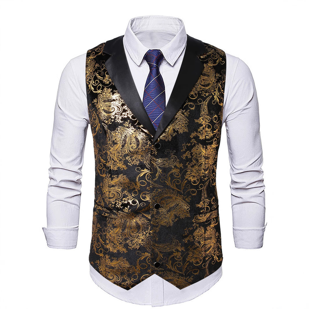 Elegante Herren Weste Glitzer Pailletten Schwarz - BerlinGlamour