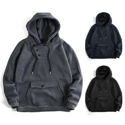 Herren Kapuzenpullover Lässig mit Taschen und Knöpfen - BerlinGlamour