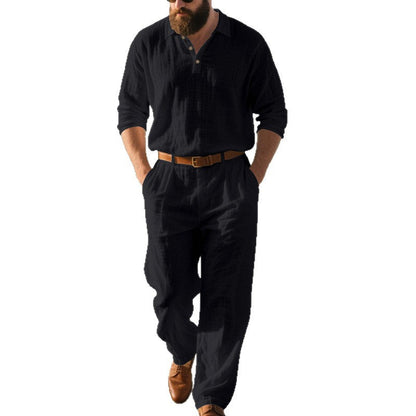 Herren Jumpsuit Freizeit Modern mit Taschen Henley Ausschnitt