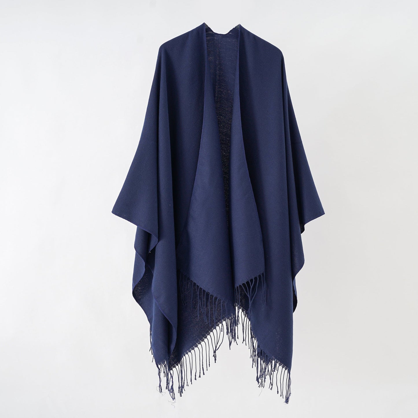 Damen Poncho Weich Fransen Luxus Modern