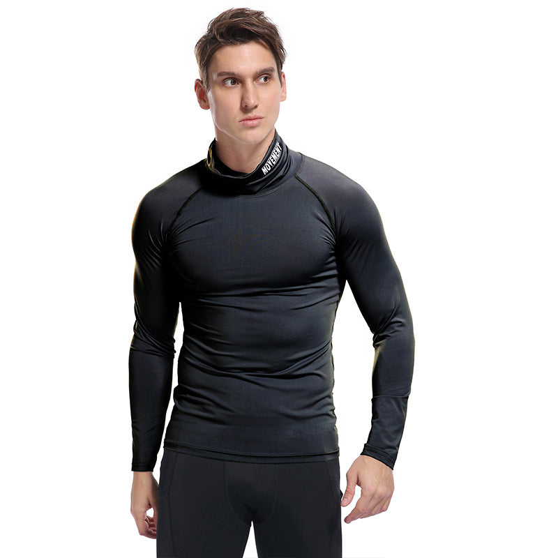Herren Langarmshirt Stehkragen Kompressor Hemd Modern