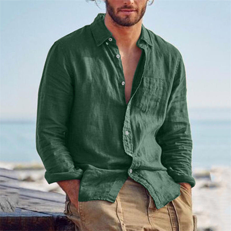 Leinenhemd Herren Leicht Sommerweiß Elegantes Design