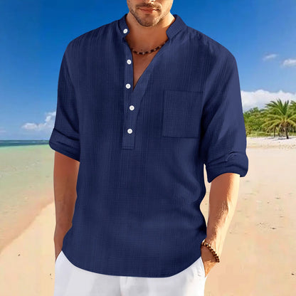 Herren Leinenhemd Modern Sommer