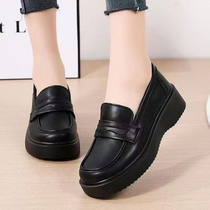 Damen Slipper Hochplateau Komfort Ledersohle Mode