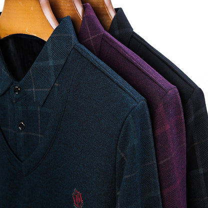 Herren Pullover V-Ausschnitt Strukturiert Elegante Oberbekleidung