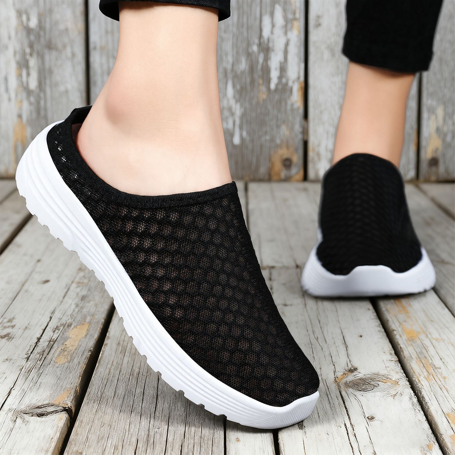 Damen Slip-On Schuhe Leicht Bequem Freizeit