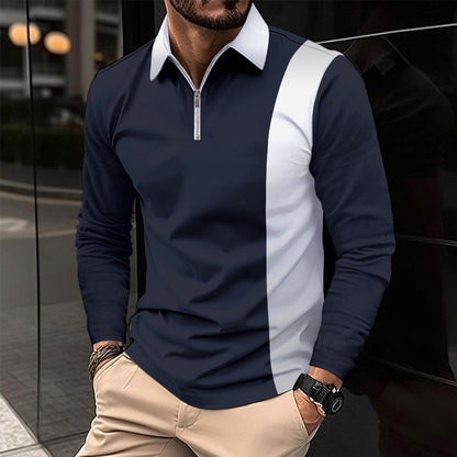 Herren Poloshirt Sportlich Reißverschluss Modern - BerlinGlamour