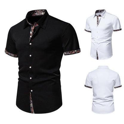 Herren Kurzarmhemd Modern mit Kontrastdetails und Stilvoll Kragen