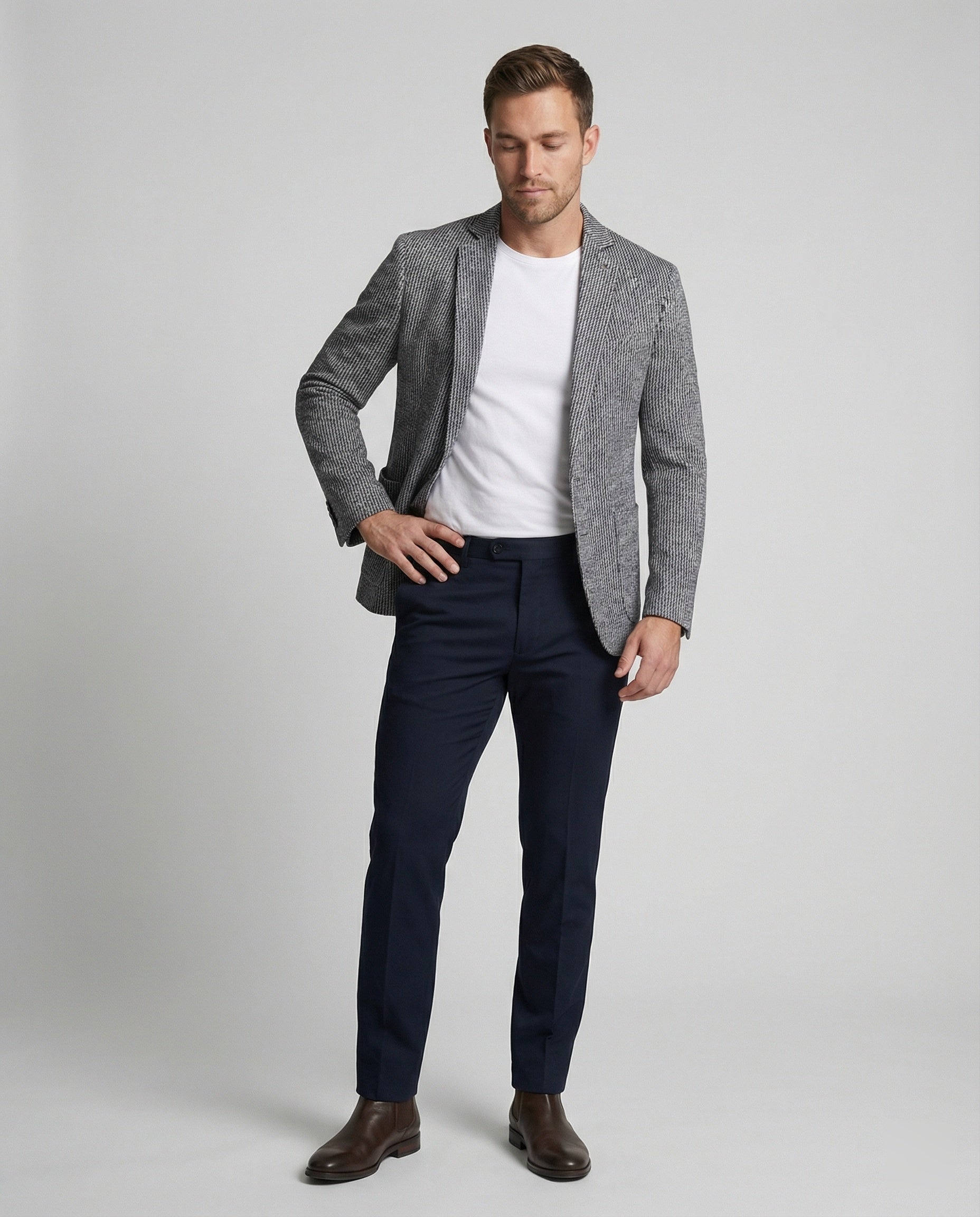 Herren Blazer Streifen Modern Slim Fit - BerlinGlamour